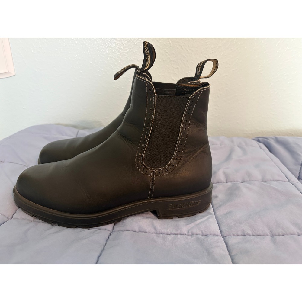 Blundstone 1351 Womens High Top Chelsea Boots Black Leather Brogue AU 8 Gorpcore - Picture 5 of 6